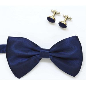 Set papion si butoni bleumarin JUNONA
